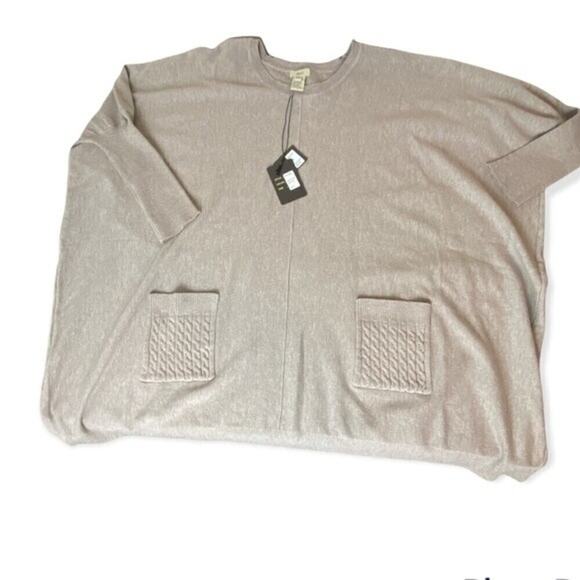Escio Heather Mocha Oversized Tunic Blouse Women’s Size S/M Long Sleeve NWT - Picture 8 of 13